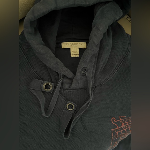 Authentic Burberry Dark Blue Hoodie (Used) – Size Small - Picture 6 of 9
